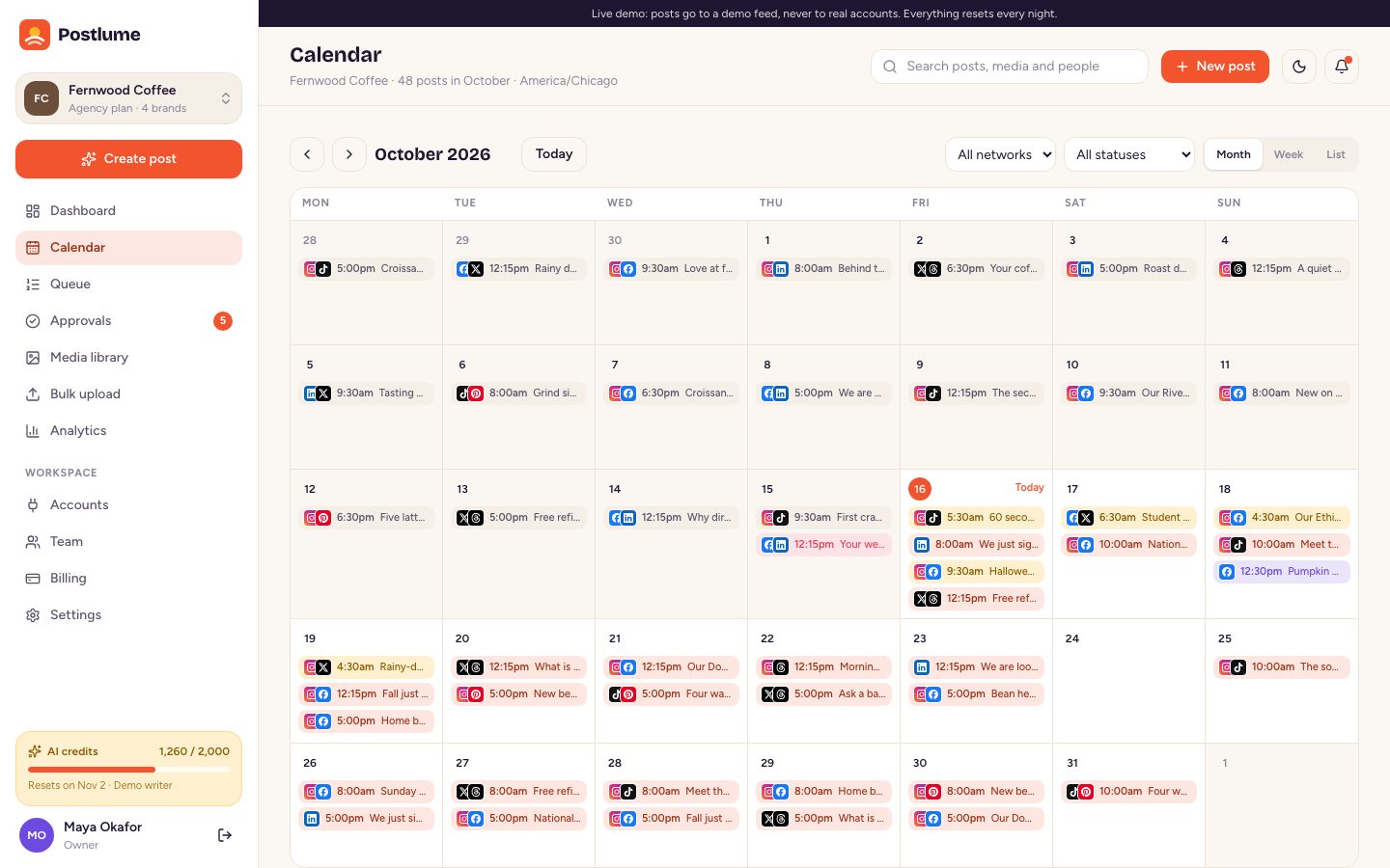 Calendar month view