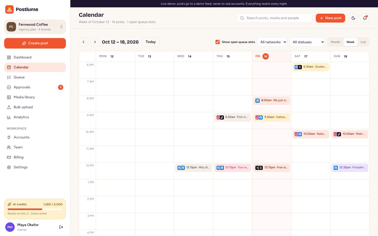 Calendar week view