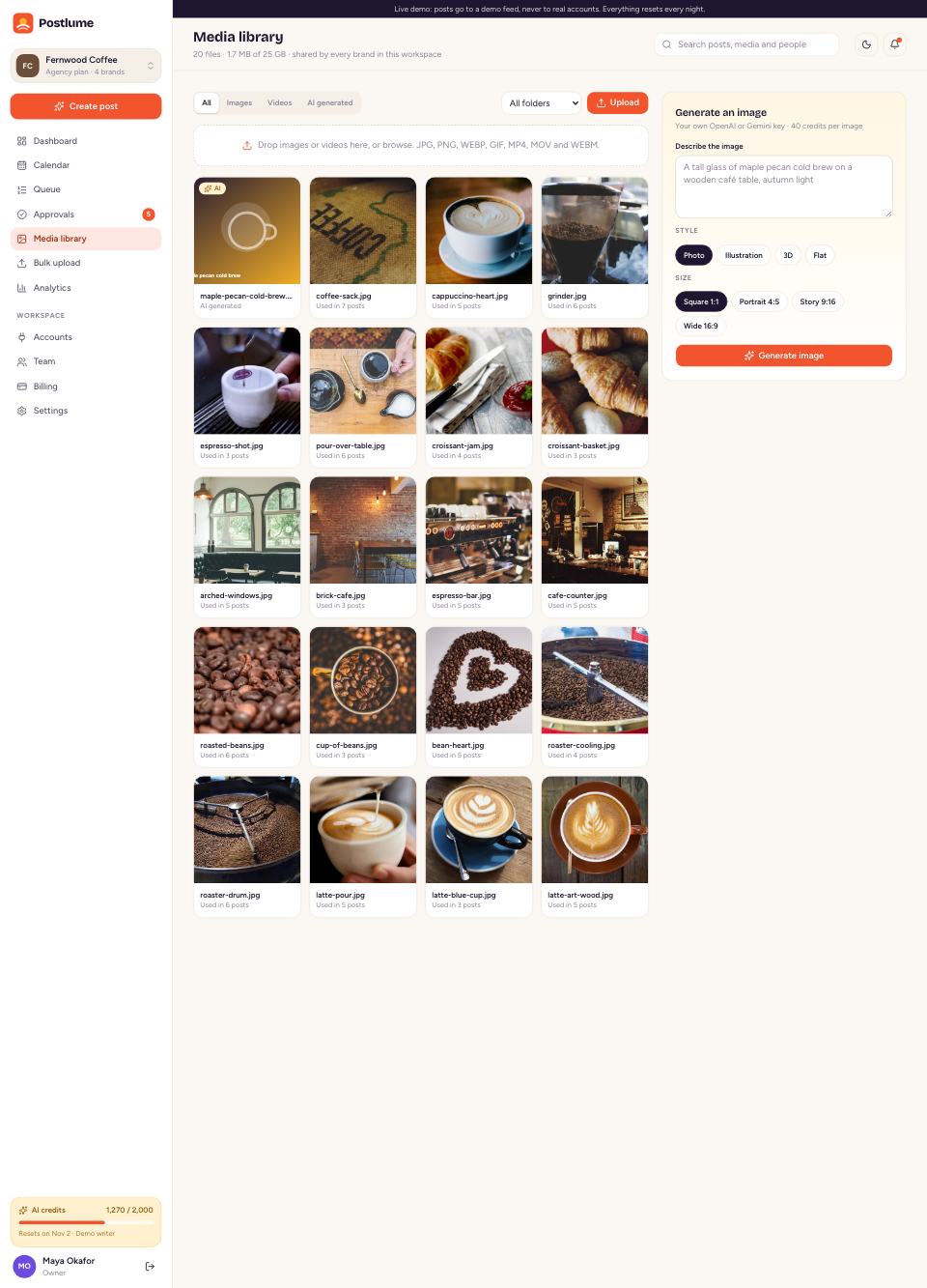 Media library page